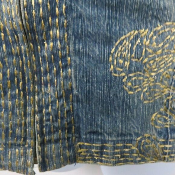Chico's Gold Metallic Embroidery Denim Jacket - Picture 4 of 9